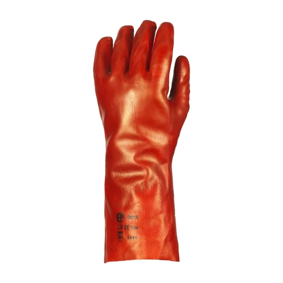 Mártott PVC kesztyű piros 36cm hosszú 10
