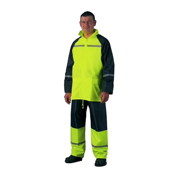FLUO esőruha fényvisszaverő csíkkal sárga XL